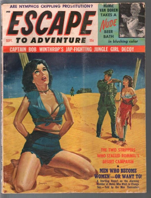 Escape To Adventure 9/1964-bound women tortured by Nazi-Syd Shores-VG