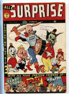 ALL SURPRISE #1- 1943-SUPER RABBIT-ZIGGY PIG-Timely comic book