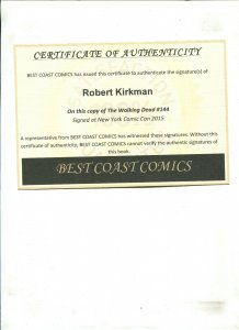 WALKING DEAD #144 - SIGNED W/ COA Fisherman Collection (9.2) 2015