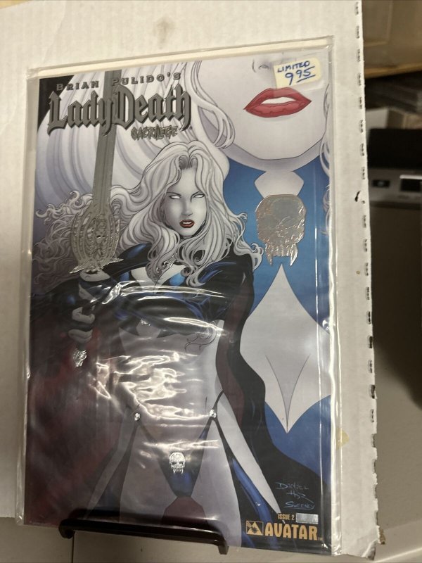 LADY DEATH SACRILEGE 2  PLATINUM FOIL  ED.  LTD. TO 500 AVATAR COMICS 