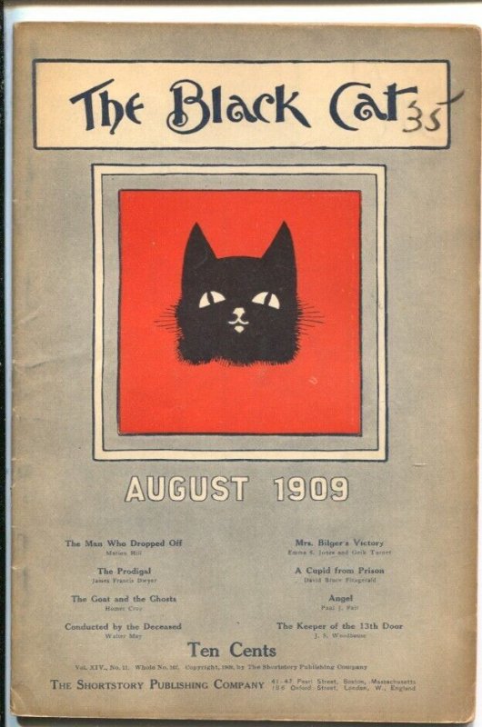 Black Cat 4/1909-Shortstory-Early issue-pulp fiction-The Keeper of The 13th ...