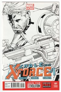 Cable and X-Force #1 Quesada Sketch Cover (2013) 1: 100 Variant