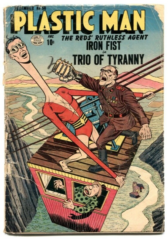 Plastic Man #50 1954- IRON FIST commie menace FR