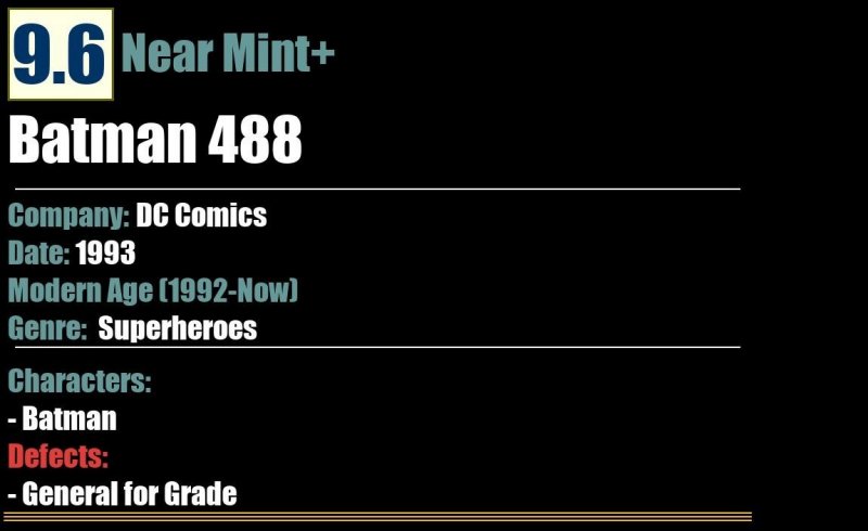 Batman 488 (1993) NM+ DC Comics