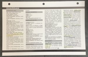 Alpha Flight #75 (1989, Marvel) W/ Guardian Spec Sheet. VF/NM