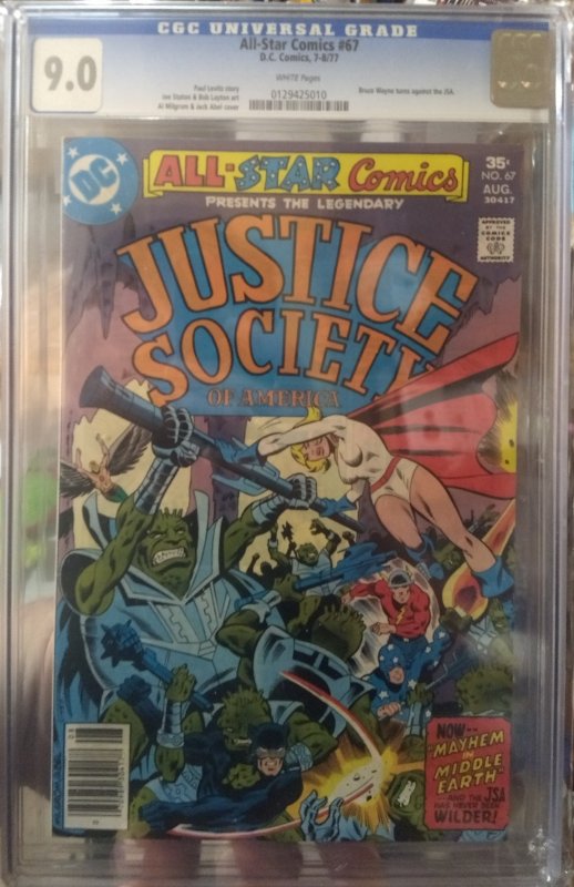 All-Star Comics #67 CGC 9.0 Bruce Wayne turns against the JLA