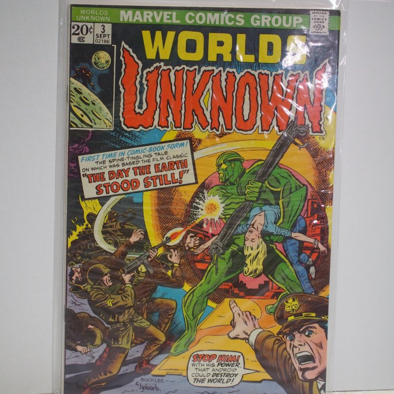 Worlds Unknown #3 (1973) NM Unread  Day the Earth Stood Still Rare Issue