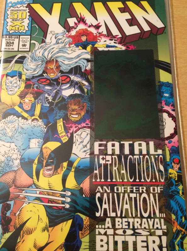 Uncanny X-Men #304 Fatal Attractions Holographic Sticker on cover