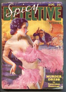 Spicy Detective August 1935- Showgirl cover-Rare Pulp Magazine
