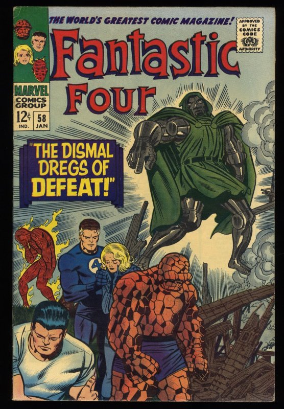 Fantastic Four #58 VF- 7.5 Doctor Doom! Jack Kirby Cover!