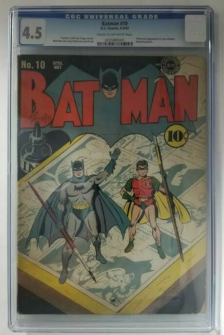 Batman #10~1942 DC~CGC 4.5 (VG+)~Catwoman App. in New Costume