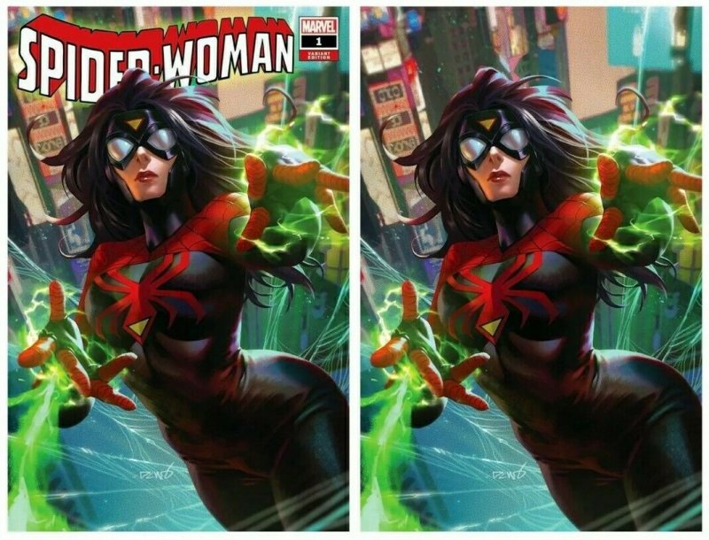  SPIDER-WOMA #1 Derrick Chew Virgin & Trade  - NM - Limited #288 of 600 w COA