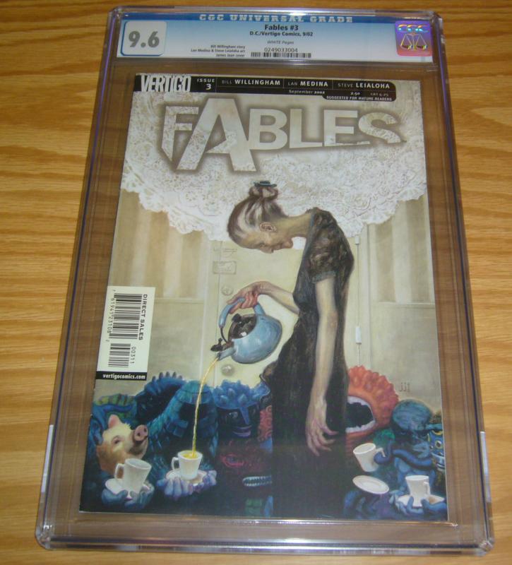 Fables #3 CGC 9.6 bill willingham - vertigo comics - james jean cover 2002