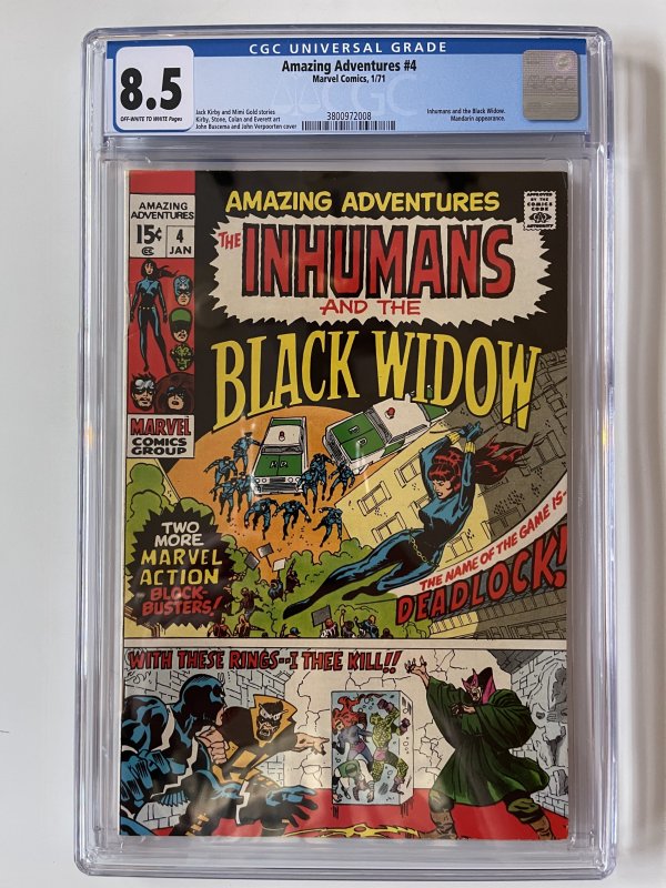 Amazing Adventures #4 CGC 8.5 (1971)...Inhumans & the Black Widow...Mandarin app