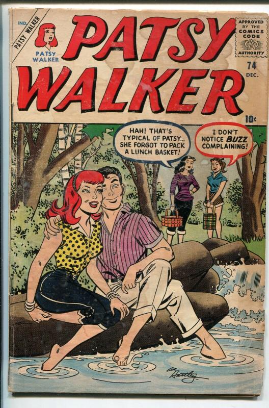 PATSY WALKER #74 1957-MARVEL-HEADLIGHT COVER-SPICY-good