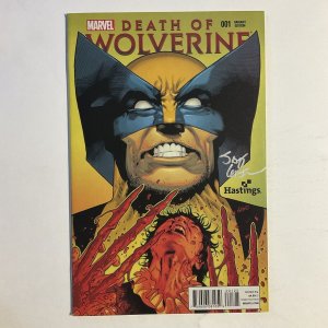 Death Of Wolverine 1 2014 Signed by Jay Leisten Hastings Variant Marvel Nm