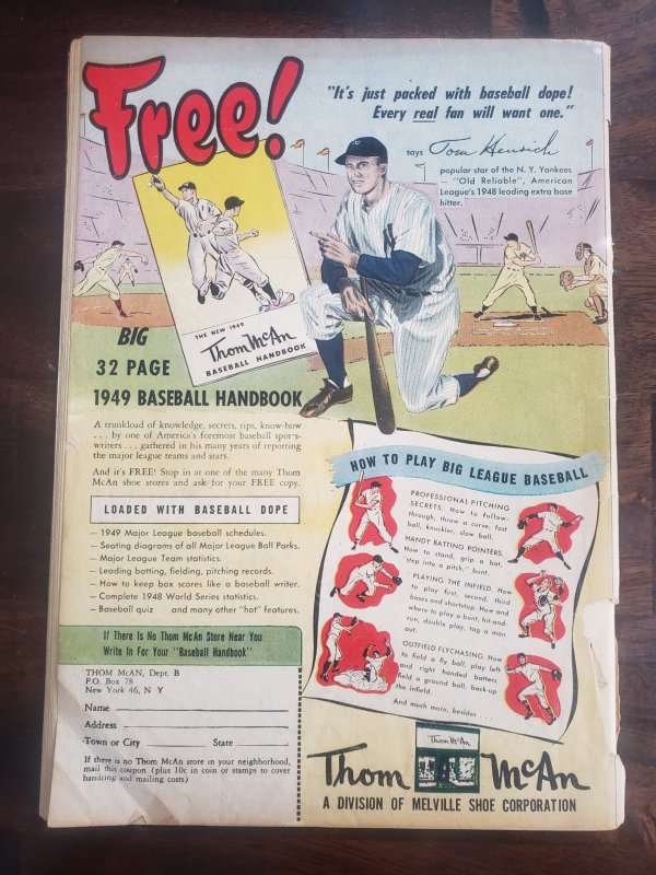 Mr. District Attorney 10 (1949) low grade Golden age comic Cover is detached