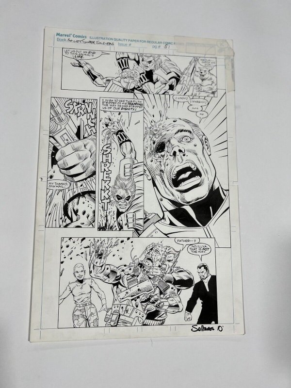 Soviet Super Soldiers 1 Page 51 Javier Saltares Inks Over Pencils Marvel 11x17