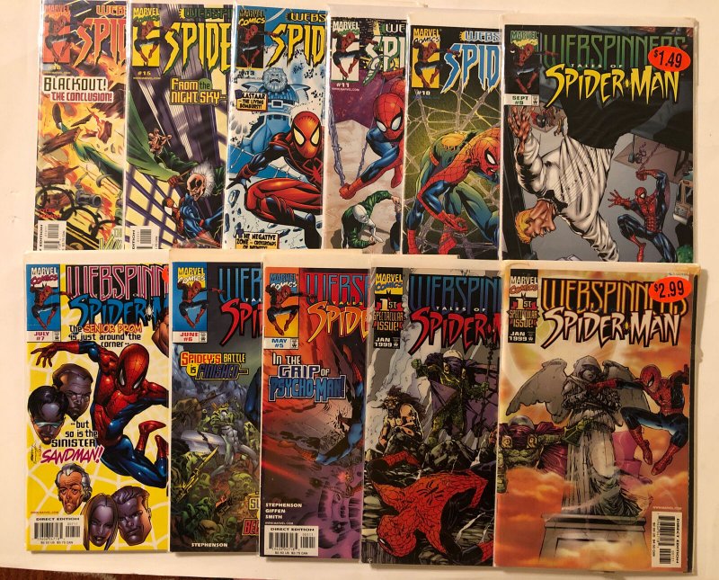 11 WEBSPINNERS TALES OF SPIDER-MAN #1(variant) 1 6 7 9-11 13 15 16 1999 MARVEL 