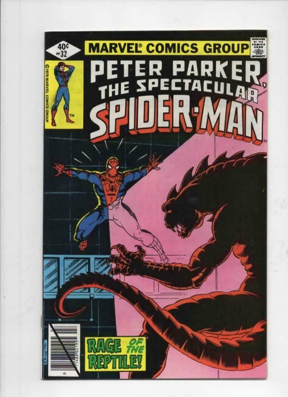 Peter Parker SPECTACULAR SPIDER-MAN #32 VF/NM, Reptile Rage 1976 1979