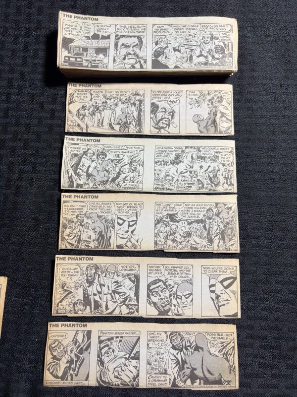 1991 THE PHANTOM Daily Comic Strips by Falk & Barry 6.5x2 FN/FN+ LOT of 185