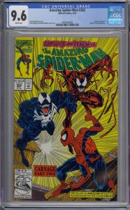 AMAZING SPIDER-MAN #362 CGC 9.6 CARNAGE VENOM WHITE PAGES  