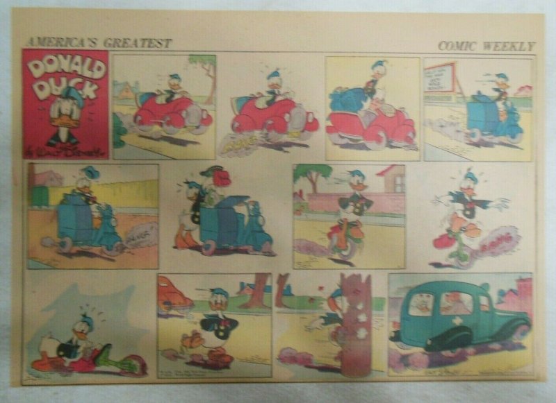 Donald Duck Sunday Page by Walt Disney from 7/12/1942 Half Page Size