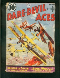 DARE-DEVIL ACES PULP-SEPT 1937-SMOKE WADE-RAIDERS DEATH G 