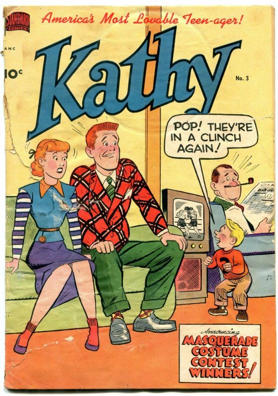 Kathy #3 1950- Golden Age Teen Humor low grade reading copy