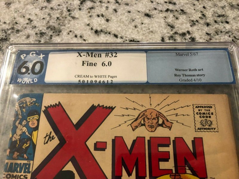 (Uncanny) X-Men # 32 PGX 6.0 Marvel Comic Book Juggernaut Beast Angel Prof X KB1