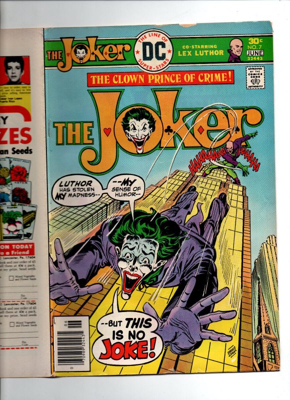 The Joker #7 newsstand - vs Lex Luthor - 1975 - VG/FN