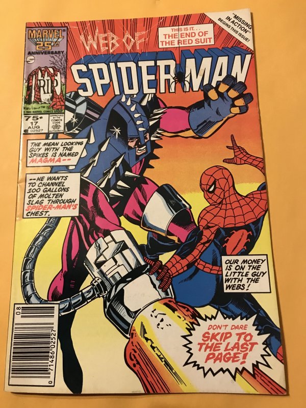 WEB OF SPIDER-MAN #17 : Marvel 8/86 Fn+; MAGMA, early Marc Silvestri art