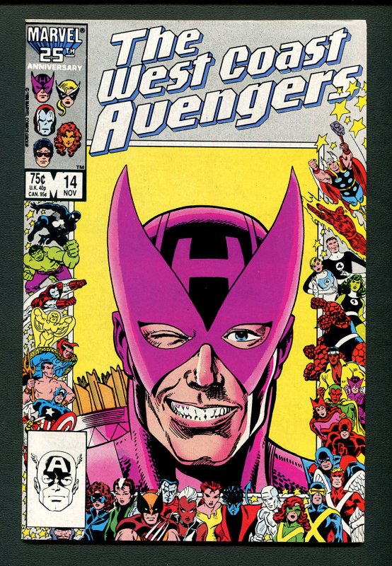 West Coast Avengers #14 / 8.0 VFN / 25th Anniversary Cover / November 1986