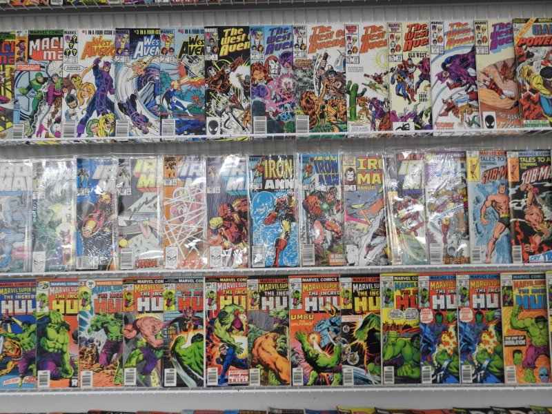 Huge Lot 160+ Comics W/Thor, Hulk, Iron Man, Cage Avg VG/Fine Condition!!