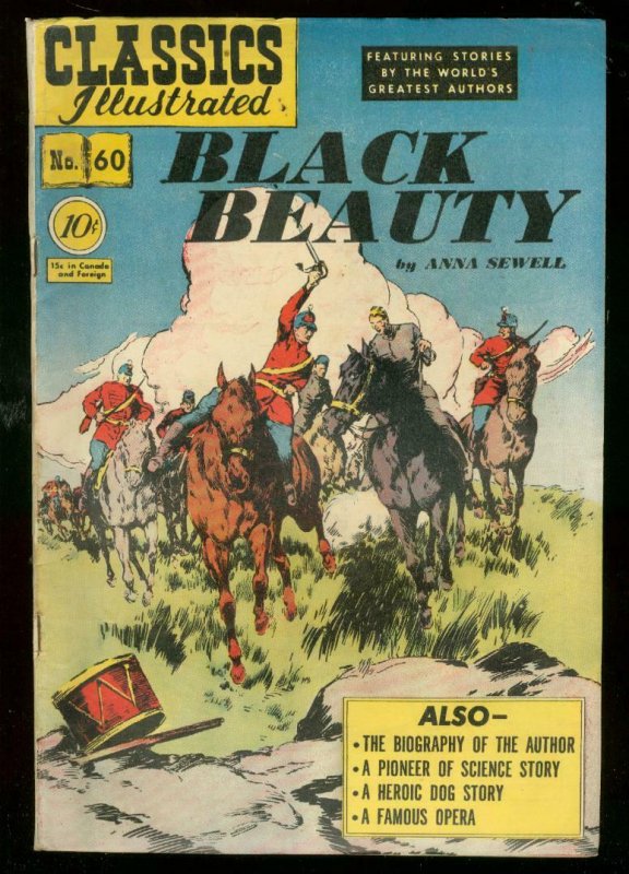 CLASSICS ILLUSTRATED #60 HRN 62-BLACK BEAUTY-1ST EDITIO FN-