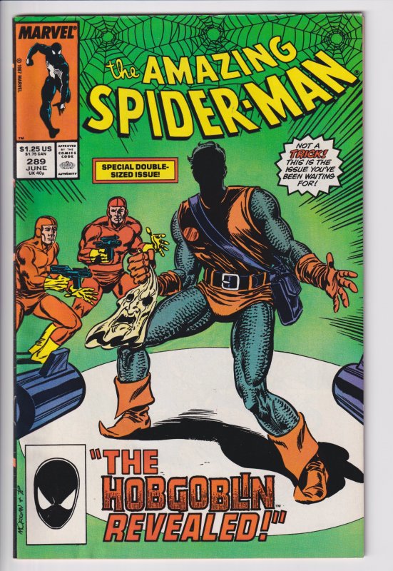 Amazing Spider-Man #289 (Jun 1987) FVF 7.0, off white to white. Hobgoblin rev...