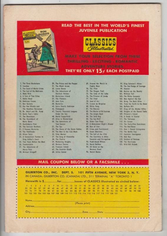 Classics Illustrated #120 (Jun-54) FN/VF+ Mid-High-Grade 