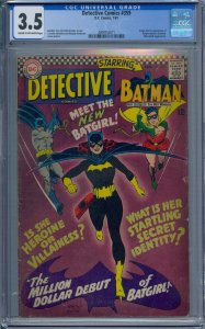 DETECTIVE COMICS #359 CGC 3.5 BATMAN ROBIN ORIGIN 1ST BATGIRL KILLER MOTH 3011