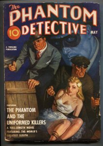 PHANTOM DETECTIVE-- MAY 1940-- woman tied on cover--Rare Pulp Magazine