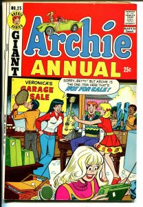 Archie Annual #25 1973-Betty-Veronica-Giant Issue-garage sale cover-FN