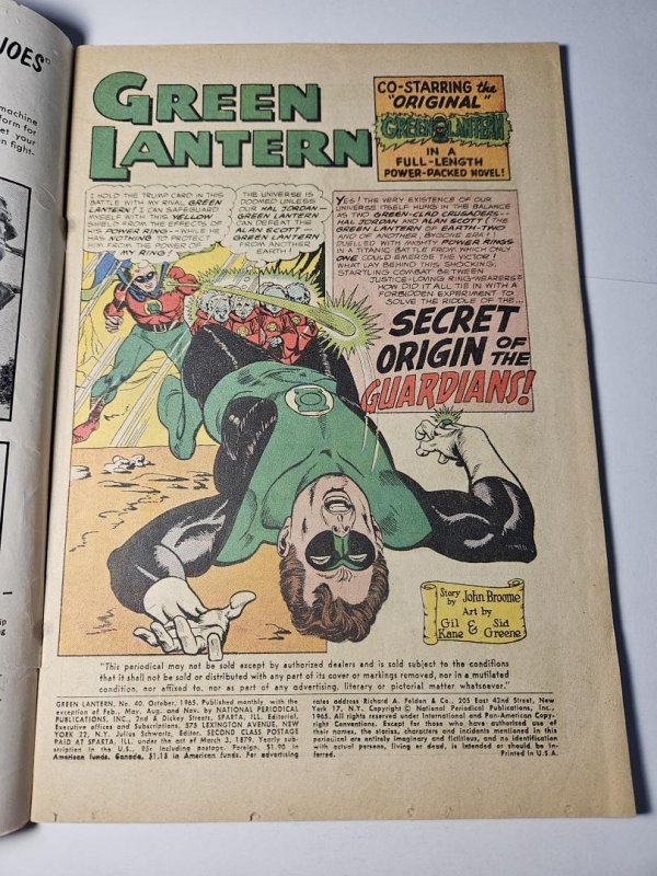 Green Lantern #40, VG+ DC Comics, 1965