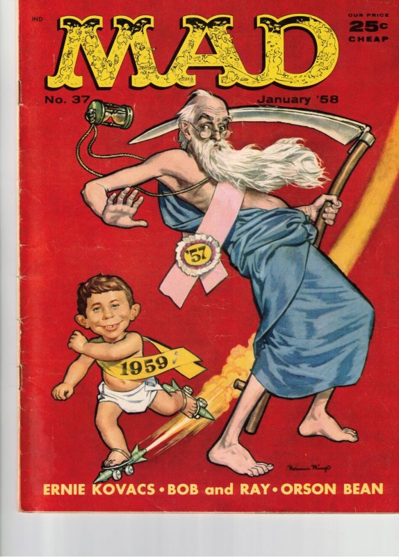 MAD #37 (1958) Early issue! Alfred E Numan Father Time New Year Utah CERTIFICATE