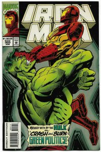 INVINCIBLE IRON MAN#305 VF/NM 1994 VS THE HULK MARVEL COMICS