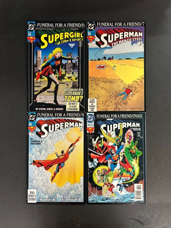 Superman Funeral for a Friend 9 Issue Complete VF+ Set