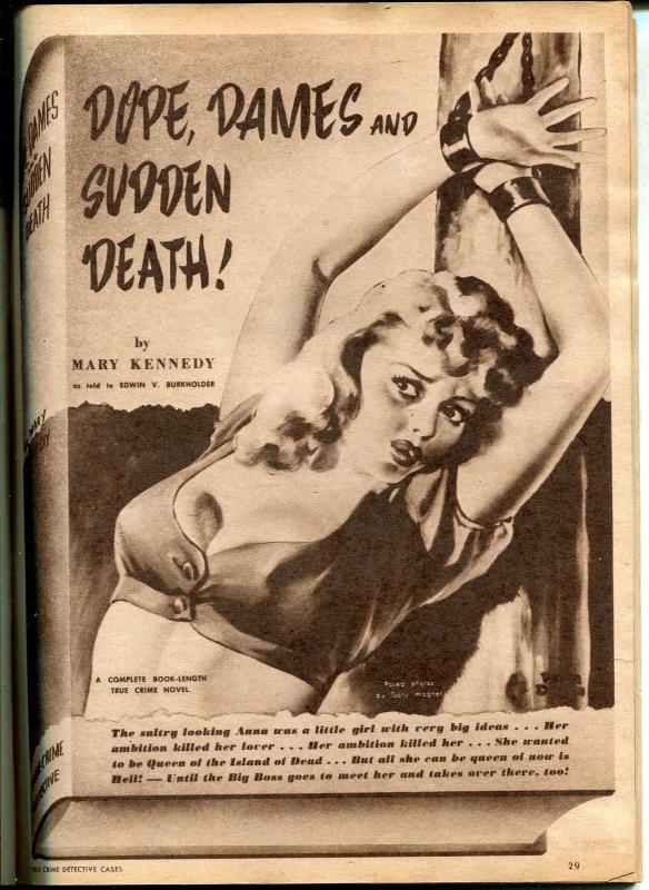 True Crime Detective #7 8-1947-violent crime pulp noir-spicy hot cover-VG