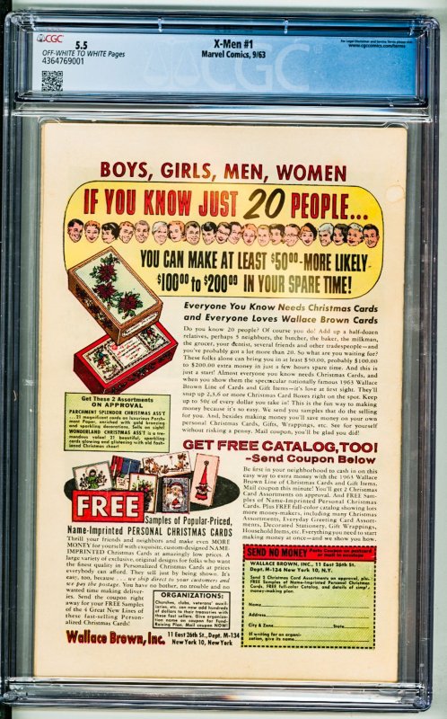 The X-Men #1 (1963) CGC 5.5 Off-White to White Pages