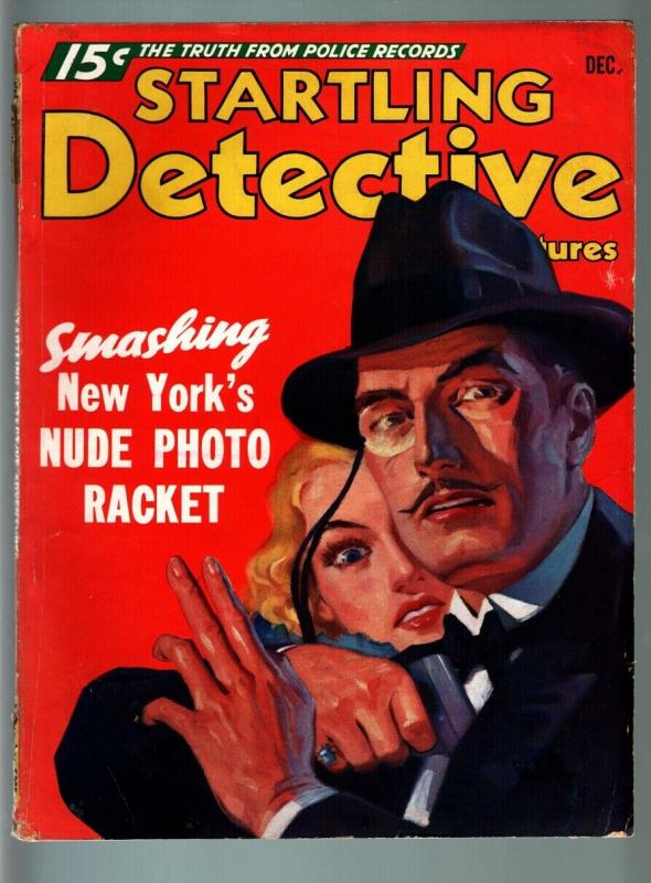 STARTLING DETECTIVE ADVENTURES PULP-DEC 1935-HUEY LONG DEATH PLOT-NY NUDE P VG 