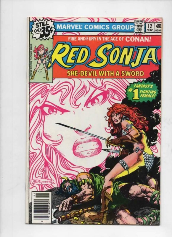 RED SONJA #12, VF, Robert E Howard, She-Devil Sword, John Buscema,1977 1978