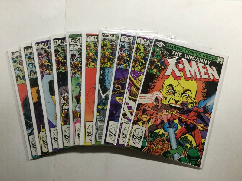 Uncanny X-Men 161-170 Lot Run Set Very Fine Vf 8.0 Marvel