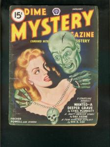 DIME MYSTERY PULP 1/46-SKULL & WEIRD MENACE COVER-GGA VG